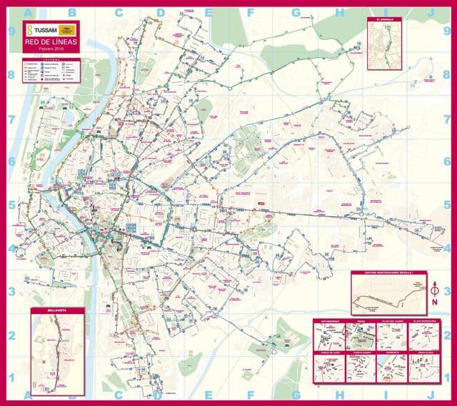 Mapa de la estación de autobuses de Sevilla
