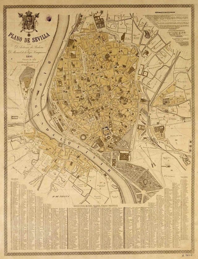 Mapa histórico de Sevilla