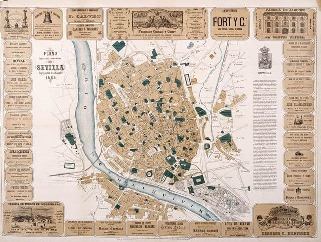 Mapa antiguo de Sevilla