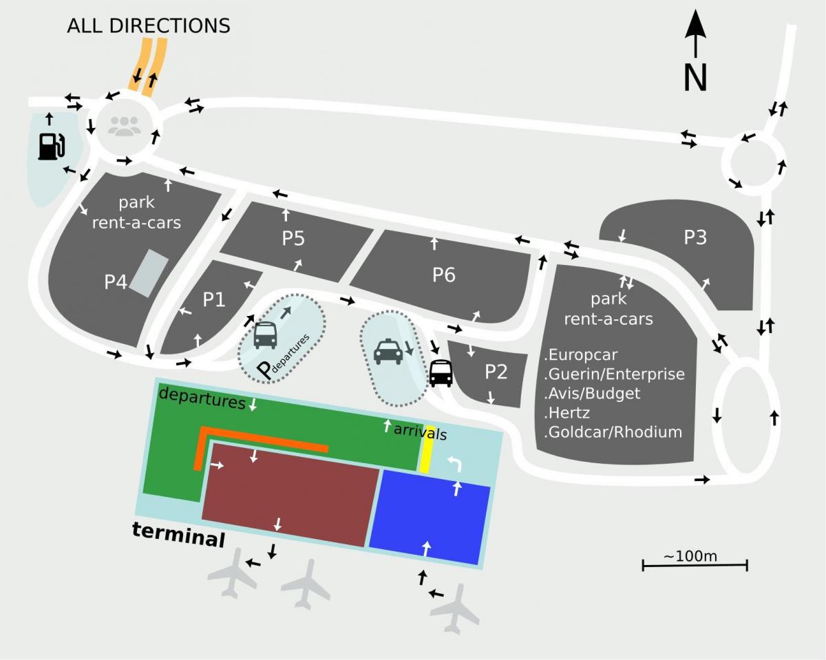 Mapa de la terminal del aeropuerto de Sevilla