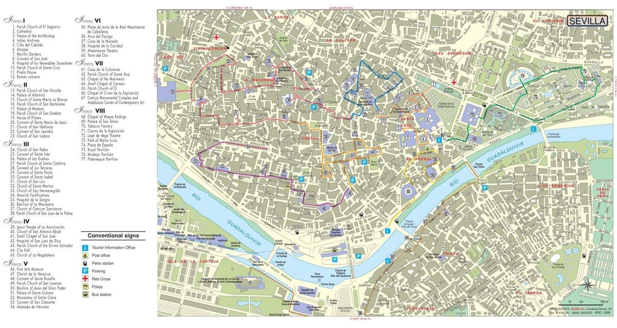 Mapa turístico de Sevilla