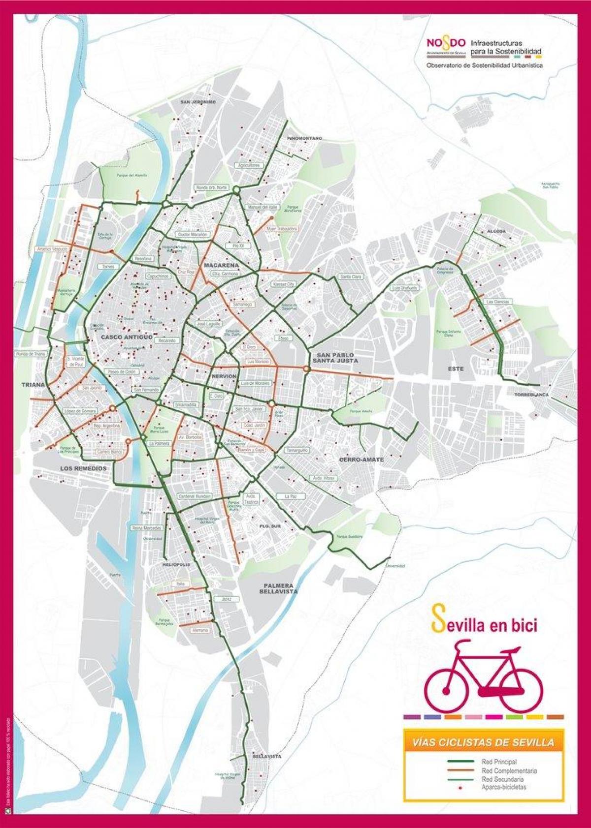 Mapa del carril bici de Sevilla