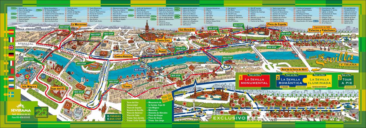 Mapa de Sevilla Big Bus